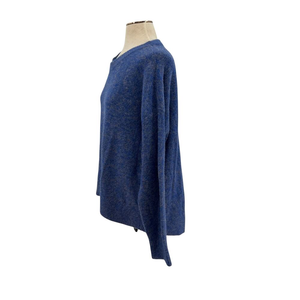 Lewit Sweater Hi-LowKnit Crewneck Marled Wool Blend Blue Size Large - Picture 5 of 10